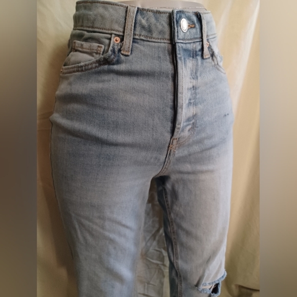 A Wild Fable Button Fly Super High Rise Slim Straight Leg Denim Jeans - Picture 3 of 11